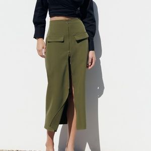 NWOT ZARA ZIPPERED CARGO SKIRT || size XL